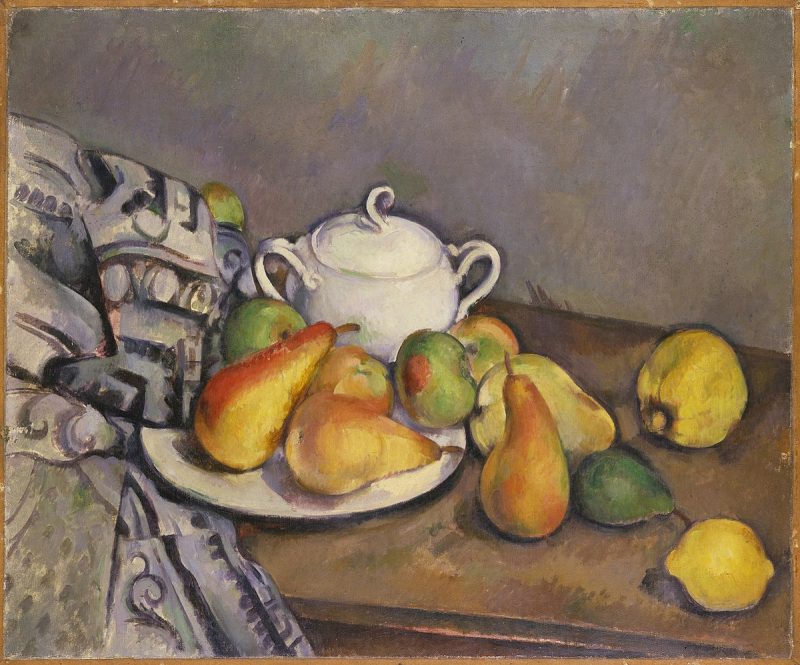 Paul Cézanne, Sucrier, poires et tapis, 1893 – 94 ,  The Pola Museum of Art  © The Pola Museum of Art, Kanagawa, in mostra alla Natiolan Gallery